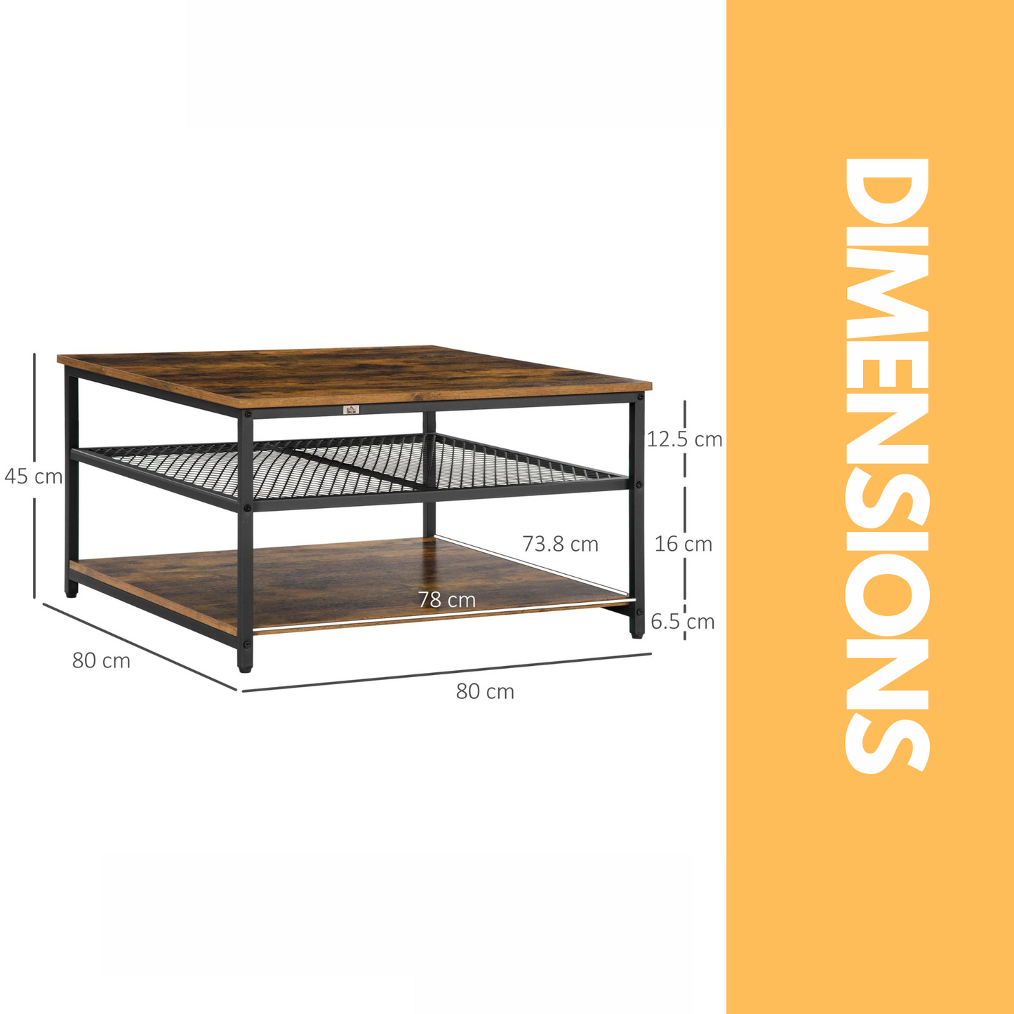 3 tier industrial coffee table