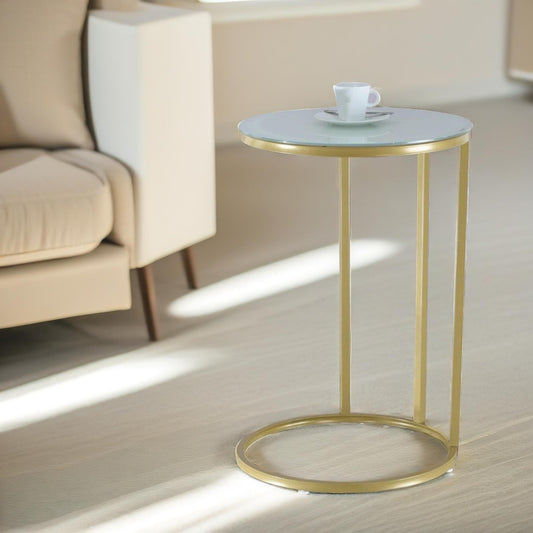 Round C Shaped Side Table Gold