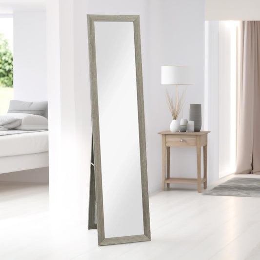 Rustic Full Length Mirror Freestanding Or Hanging Grey